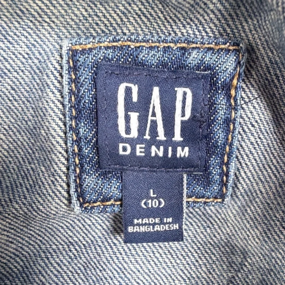 Gap Kids Blue Denim Trucker Jacket Medium Wash Size Large 10 Button Front Cotton
